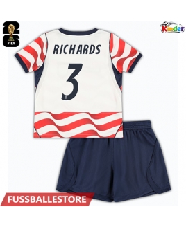 Günstige Vereinigte Staaten Chris Richards #3 Heimtrikotsatz Kinder WM 2026 Kurzarm (+ Kurze Hosen)